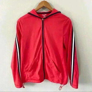 Oleg Cassini red track jacket with hood